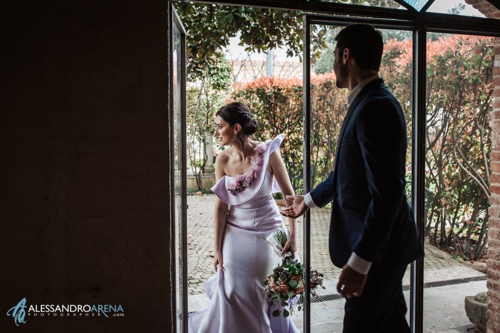 Abiti Simone Marulli per gli sposi - shooting di matrimonio a Villa Umberto 1896 Abbiategrasso