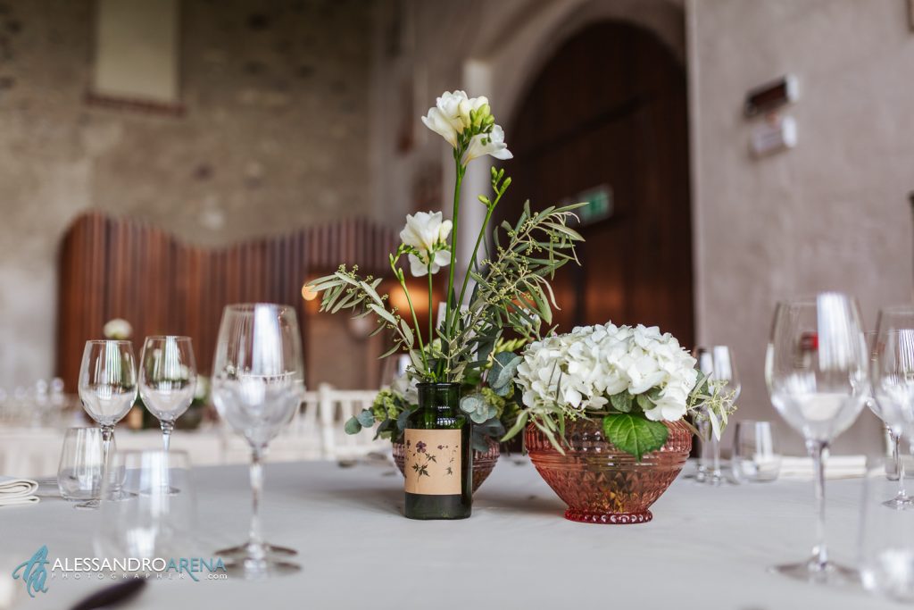 Dettaglio allestimento, location Ristorante due colombe sala chiesa sconsacrata