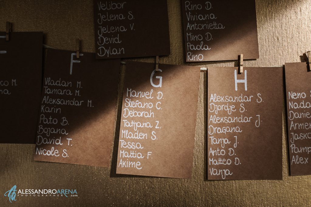 Matrimonio a Villa Renoir dettaglio Tableau de mariage