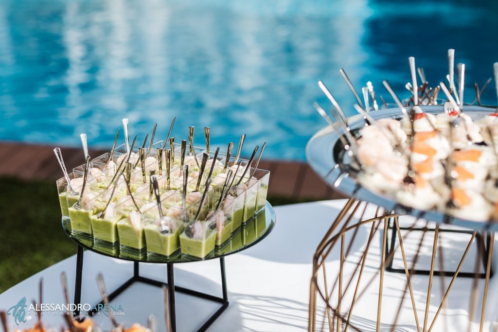 Dettaglio aperitivo a Villa Renoir, location per matrimonio a Milano