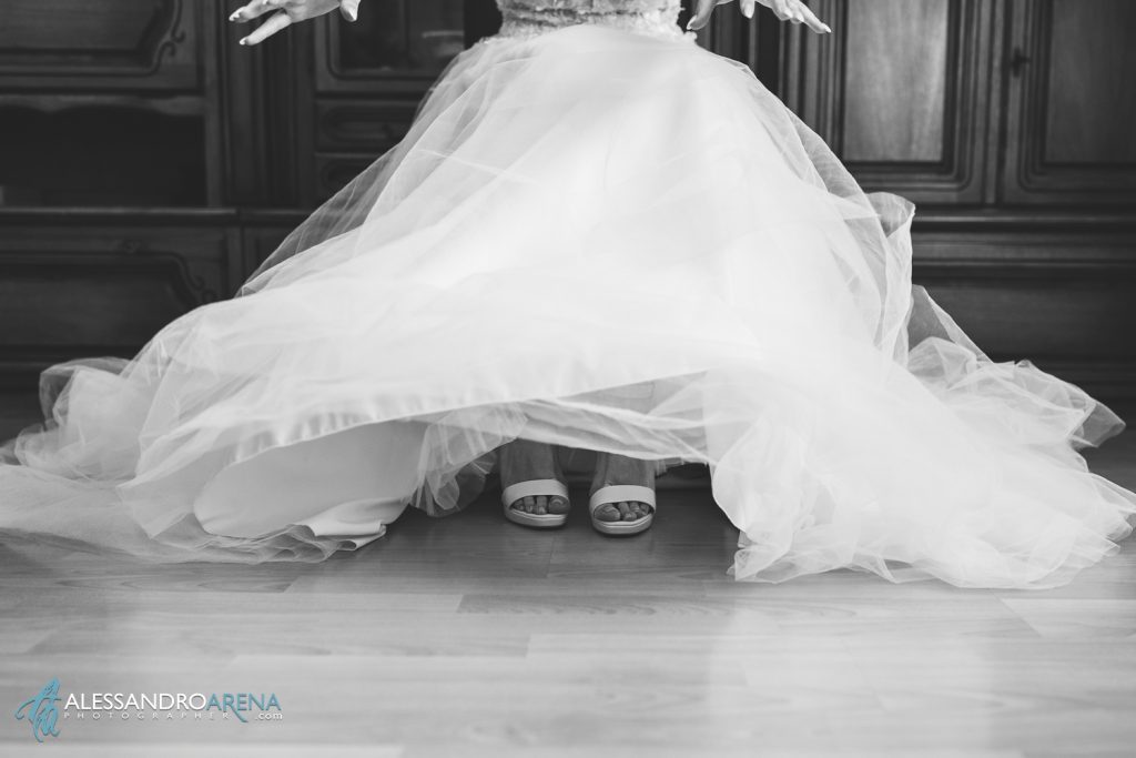 La sposa ha indossato le scarpe