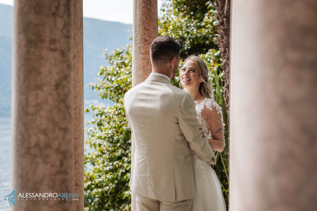 Foto sposi al parco Scherre di Morcote - Lago di Lugano