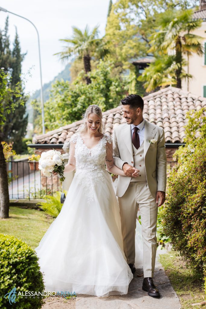 sposi al parco Scherrer di Morcote - Matrimonio in Ticino