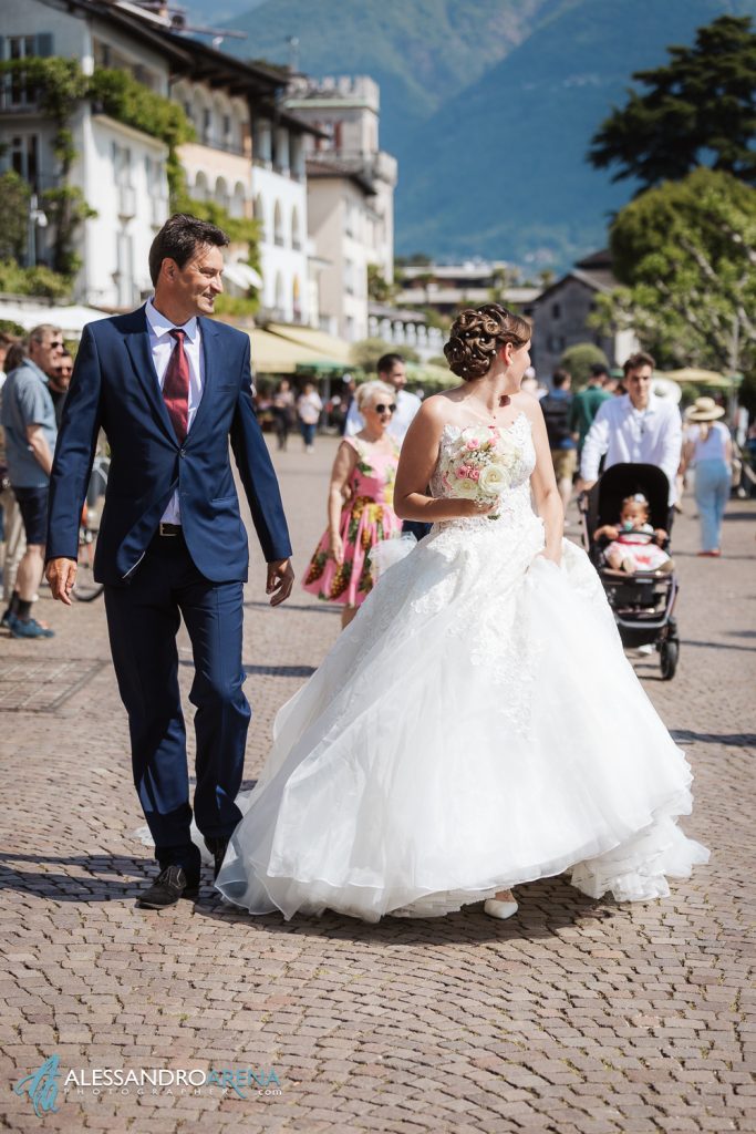 La sposa e il padre sul lungo lago di Ascona