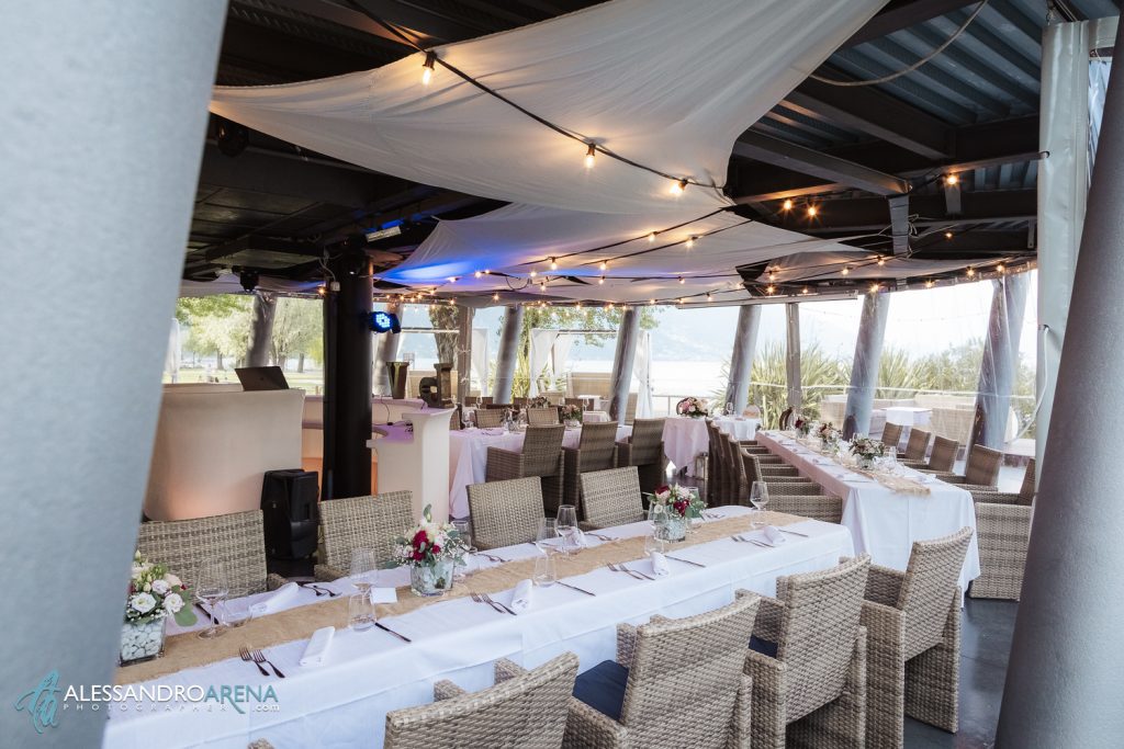 Allestimento location per matrimoni sul lago maggiore, Lido beach Lounge Cannobio