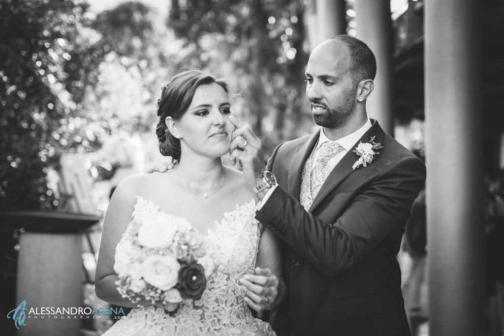 Gli sposi si emozionano al loro arrivo in location, Lido Beach Cannobio