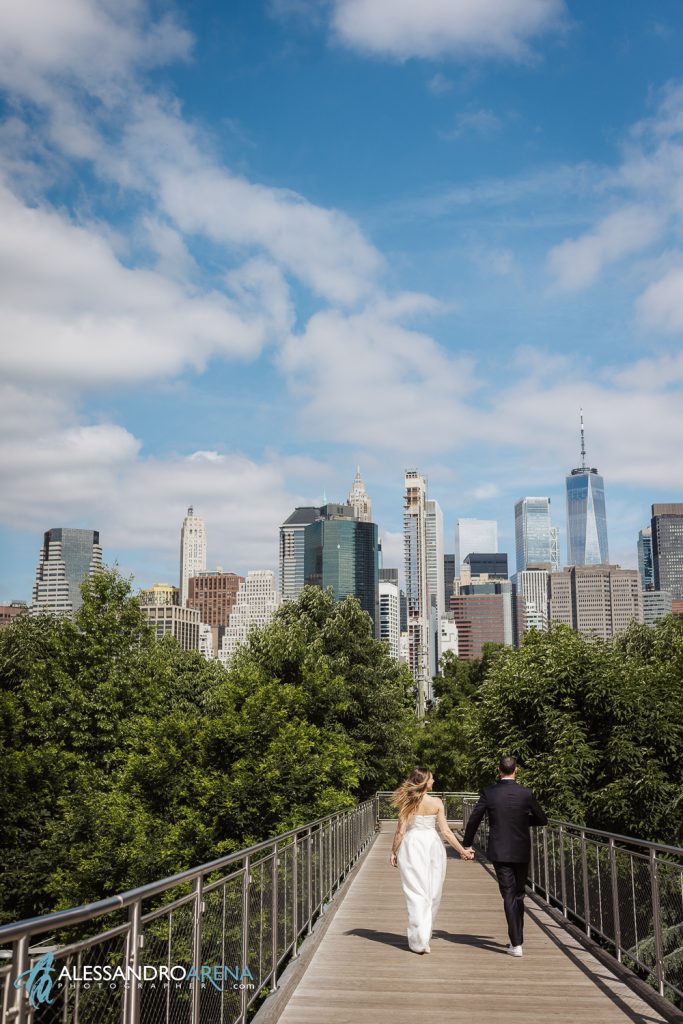 Bride and Groom at Squibb Park Bridge