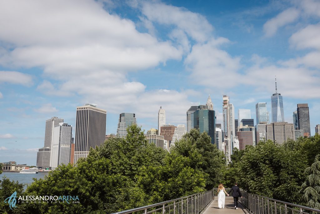 Bride and groom in Brooklyn