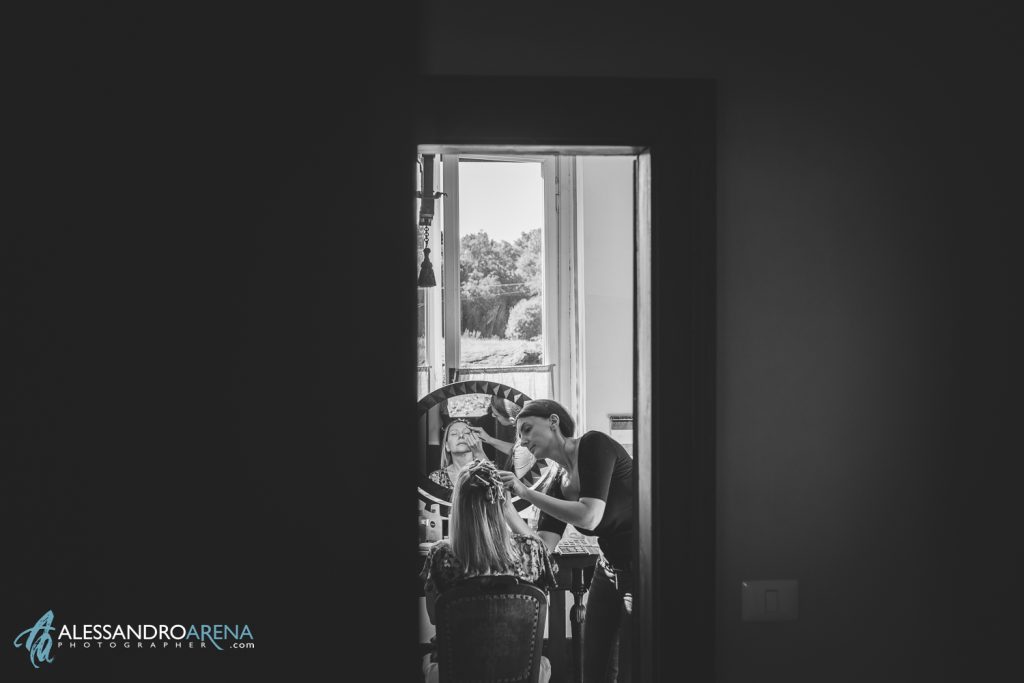 La sposa si prepara in villa