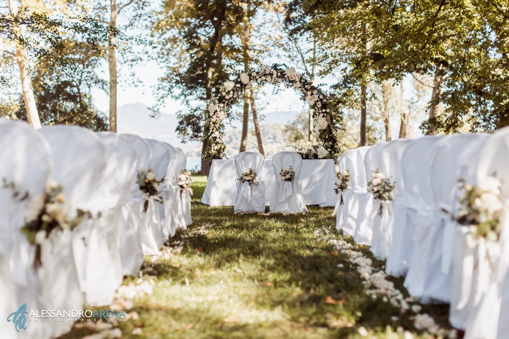 Allestimento rito simbolico a villa rocchetta