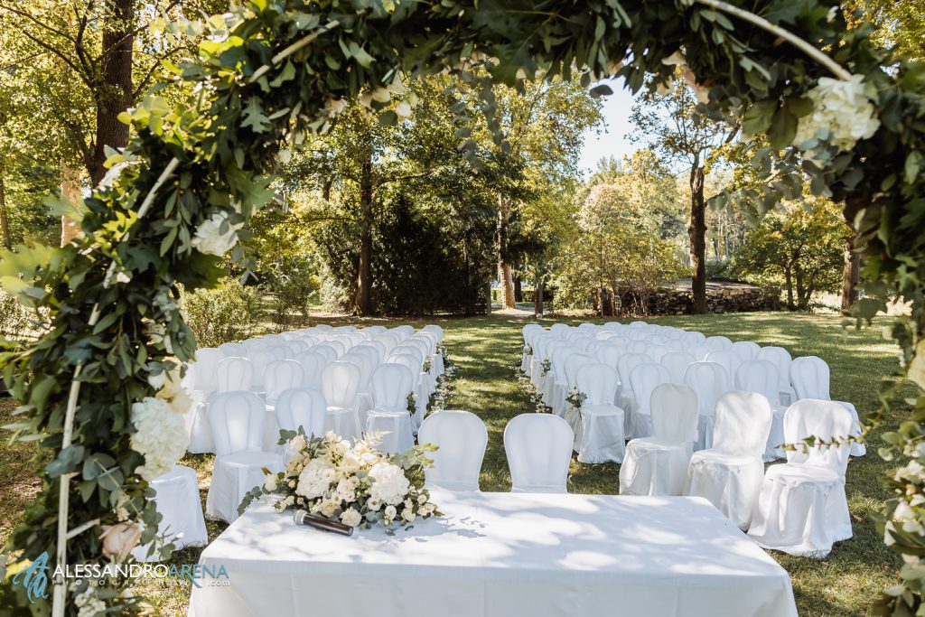 Allestimento rito simbolico a villa rocchetta