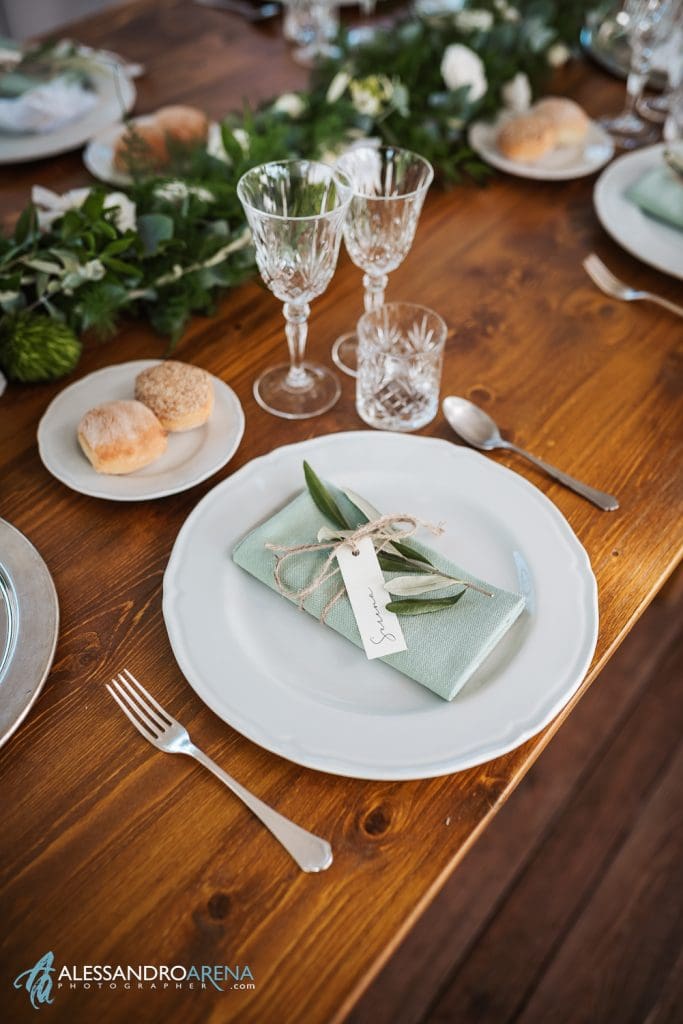 Dettaglio allestimento country chic al Mulino dell'olio - location matrimonio Varese