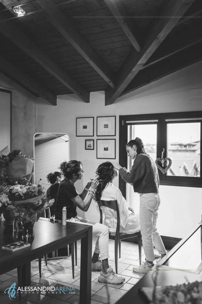Preparazione sposa - matrimonio religioso chiesa San Giulio Cassano Magnago